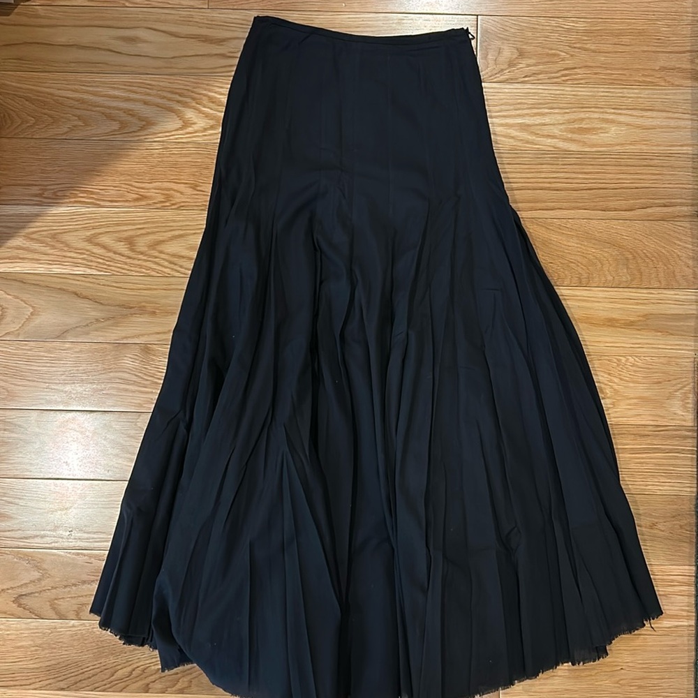 Women's Black Maxi Pleated Skirt